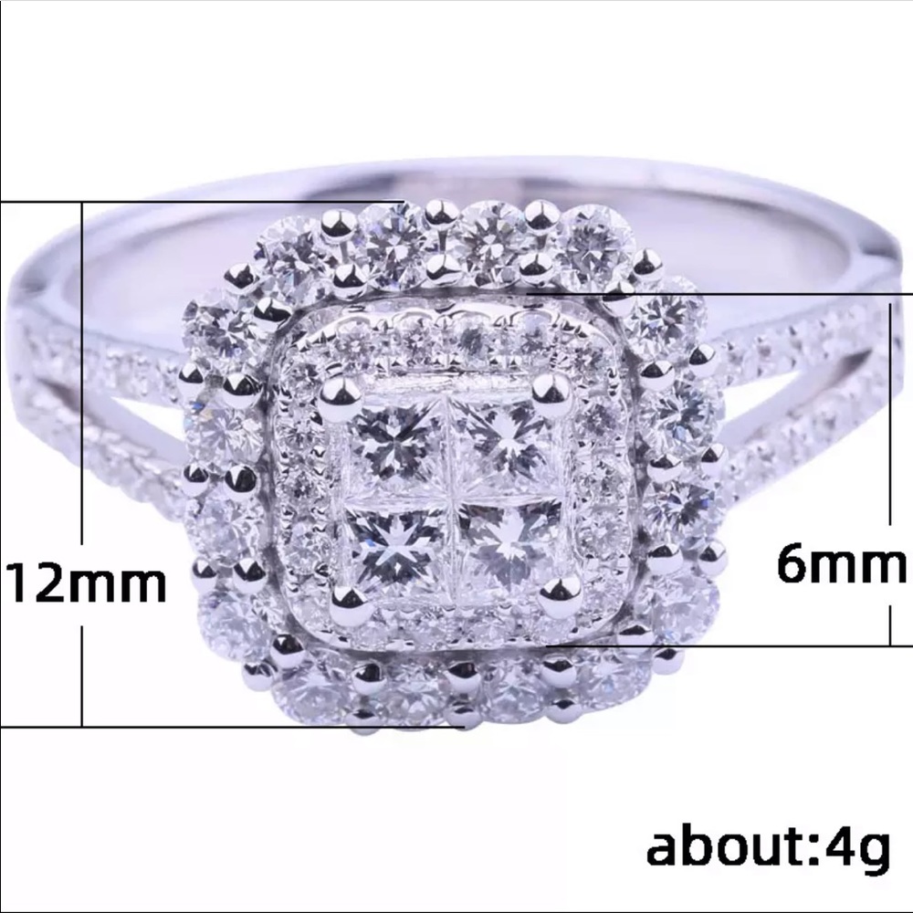 🌟Gorgeous Square Shape Sterling Silver Ring - Picture 4 of 4